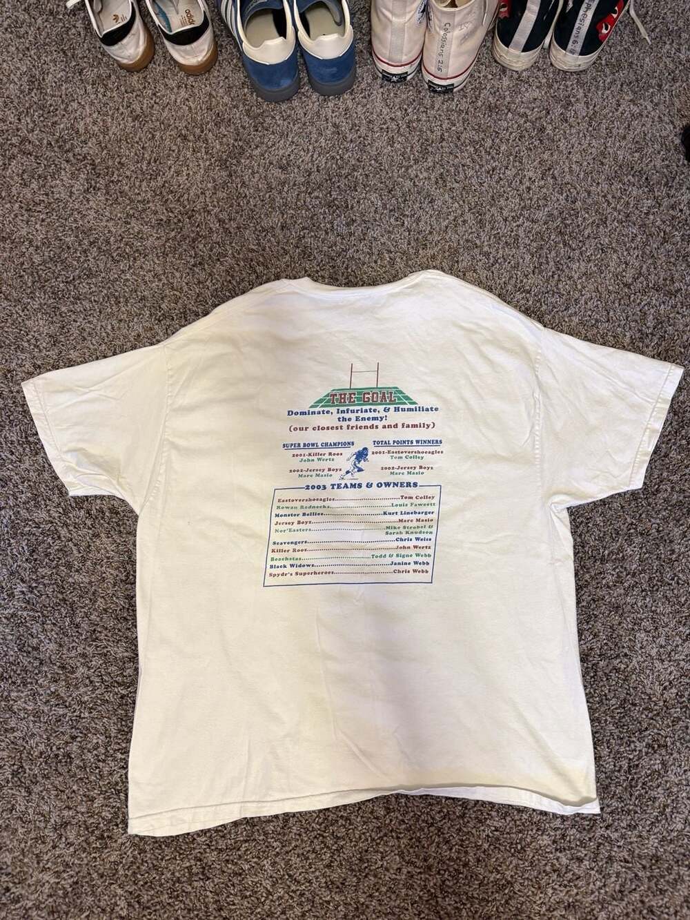 2003 fantasy football league tee